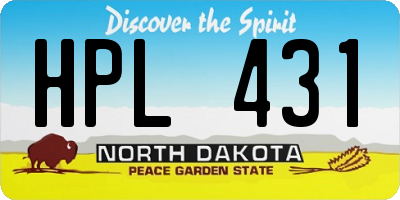 ND license plate HPL431