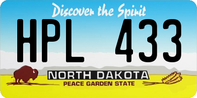 ND license plate HPL433