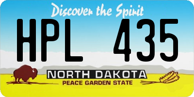 ND license plate HPL435
