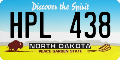 ND license plate HPL438