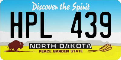 ND license plate HPL439