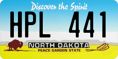 ND license plate HPL441