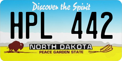 ND license plate HPL442