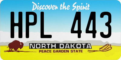 ND license plate HPL443