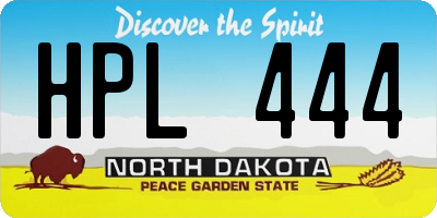 ND license plate HPL444