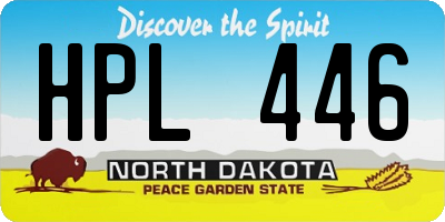 ND license plate HPL446