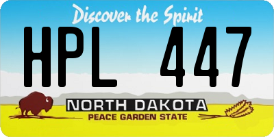 ND license plate HPL447