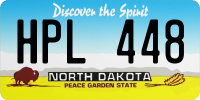 ND license plate HPL448