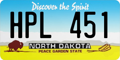 ND license plate HPL451