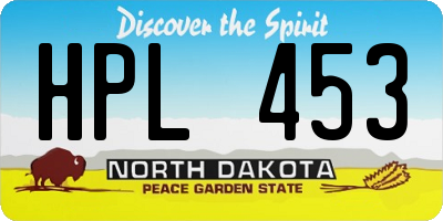 ND license plate HPL453