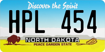 ND license plate HPL454