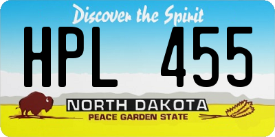 ND license plate HPL455