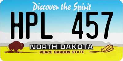 ND license plate HPL457