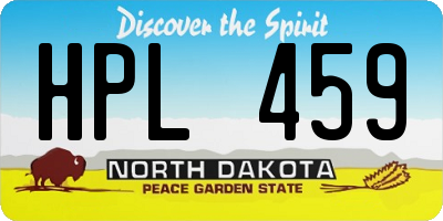 ND license plate HPL459
