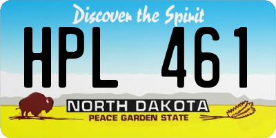 ND license plate HPL461