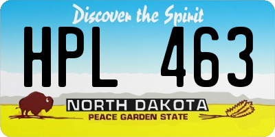 ND license plate HPL463
