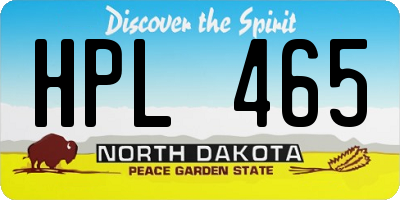 ND license plate HPL465