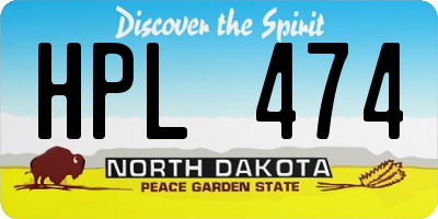 ND license plate HPL474