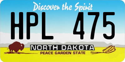 ND license plate HPL475
