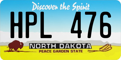 ND license plate HPL476