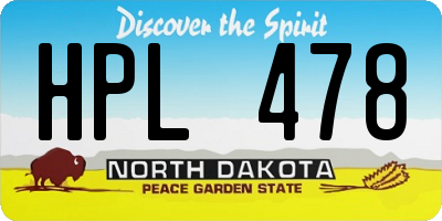 ND license plate HPL478
