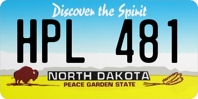 ND license plate HPL481