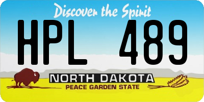 ND license plate HPL489
