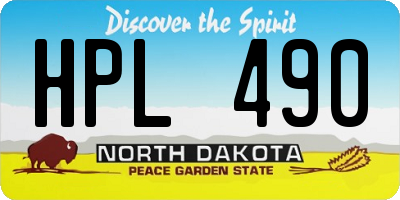 ND license plate HPL490