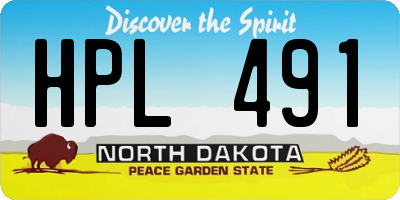 ND license plate HPL491