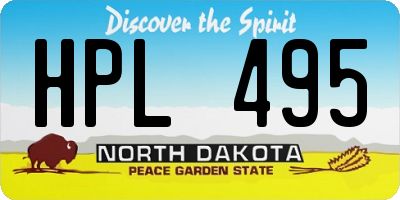 ND license plate HPL495