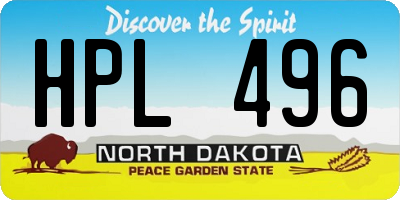 ND license plate HPL496