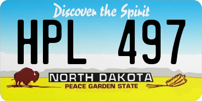 ND license plate HPL497