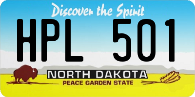 ND license plate HPL501