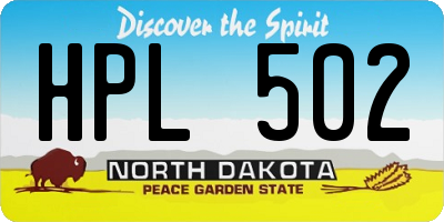 ND license plate HPL502
