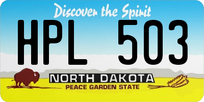 ND license plate HPL503