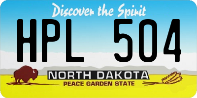 ND license plate HPL504