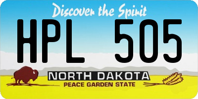 ND license plate HPL505