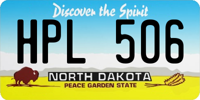 ND license plate HPL506