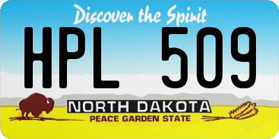 ND license plate HPL509