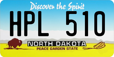 ND license plate HPL510