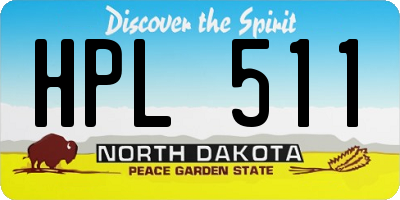 ND license plate HPL511