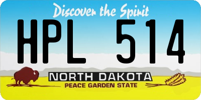 ND license plate HPL514
