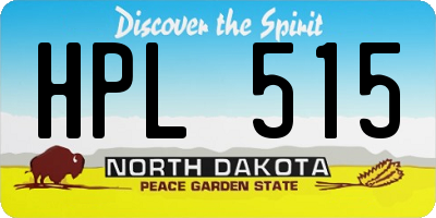 ND license plate HPL515