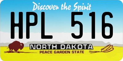 ND license plate HPL516