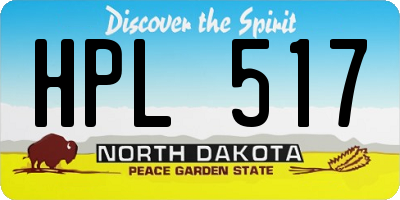 ND license plate HPL517