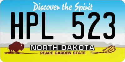 ND license plate HPL523