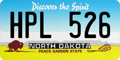 ND license plate HPL526