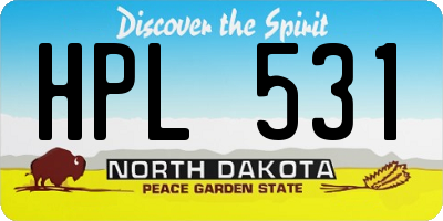 ND license plate HPL531