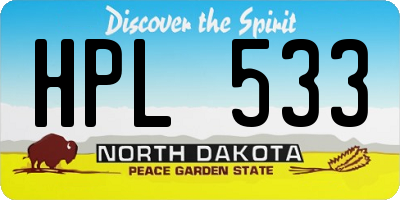 ND license plate HPL533