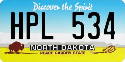 ND license plate HPL534